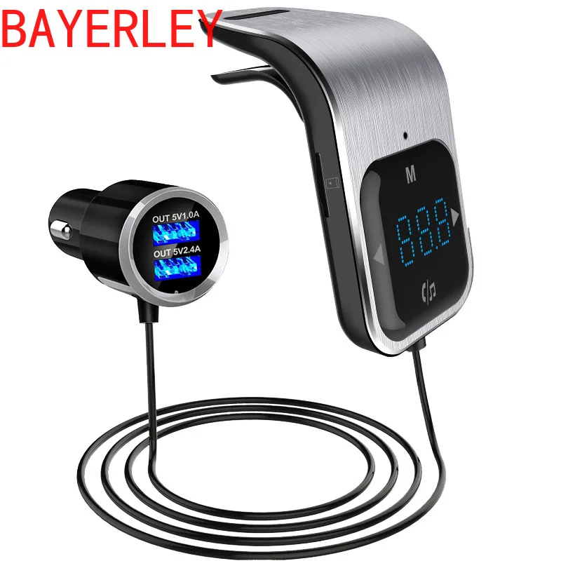 Fm-передатчик Bluetooth автомобильный беспроводной радио адаптер AUX MP3 плеер fm-модулятор с громкой связи двойной USB быстрое зарядное устройство
