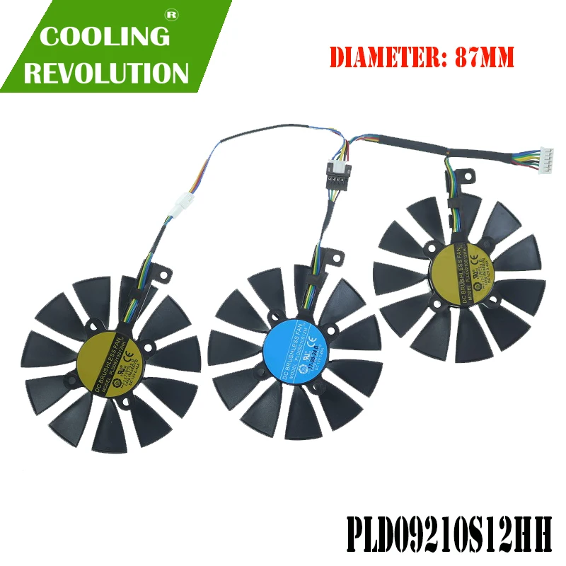 

PLD09210S12HH/T129215SU VGA cooler graphics rx480/580 fan for ASUS STRIX R9 390X/R9 390 RX480 RX580 Video cards cooling