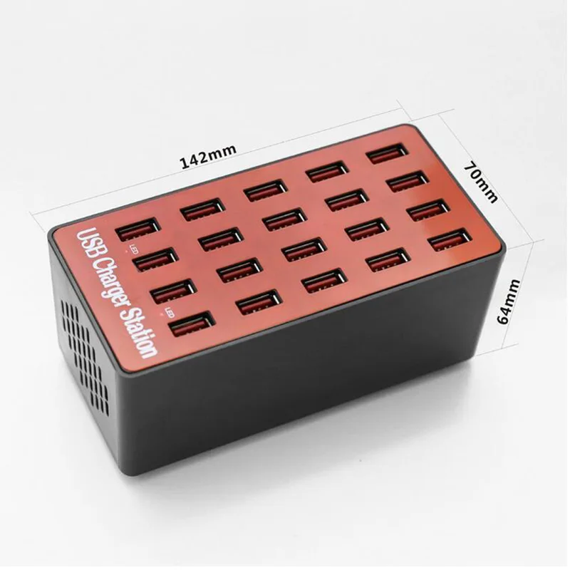 Asunflower, 20 портов, usb-хаб, быстрая зарядная станция, адаптер питания для IPhone X, IPad, huawei, настенное зарядное устройство, док-станция для зарядки с USB