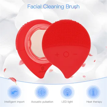 

Silicone Electric Facial Cleaning Brush Light Therapy Face Lifting Tighten Wrinkle Removal Face Massager Skin Cleansing Tool