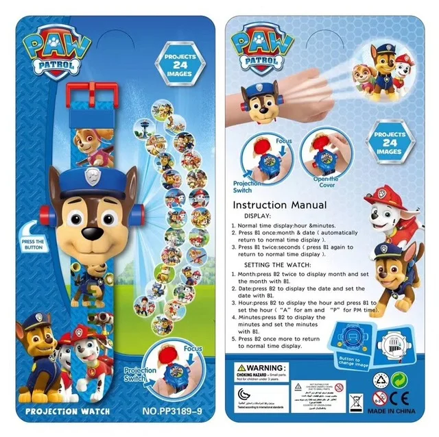 

Original Paw patrol toys set 3D Projection watch Action figure Birthday Anime figure Patrulla Canina Toy Gift