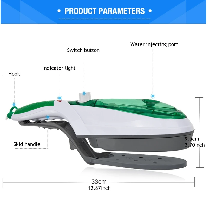 1000W Portable Handheld Electric Steam Iron Brush Steamer Travel Laundry Clothes UK Plug
