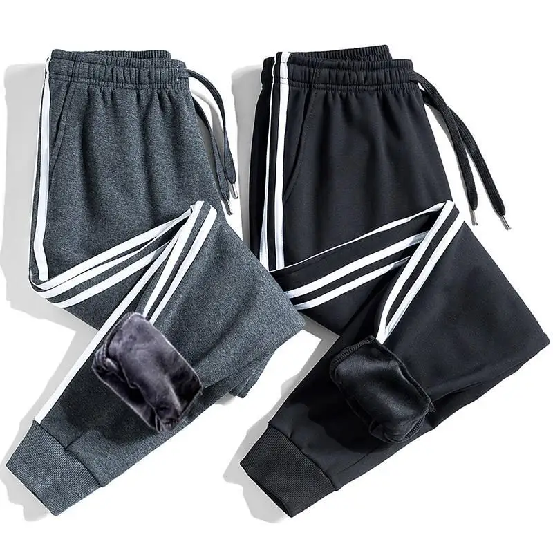 2019 Thick Fleece Jogger Mens Pants Cotton Trousers Male Winter Warm Velvet Sweatpants Tracksuit Side Striped Joggers M-4XL 2019 Thick Fleece Jogger Mens Pants Cotton Trousers Male Winter Warm Velvet Sweatpants Tracksuit Side Striped Joggers M-4XL