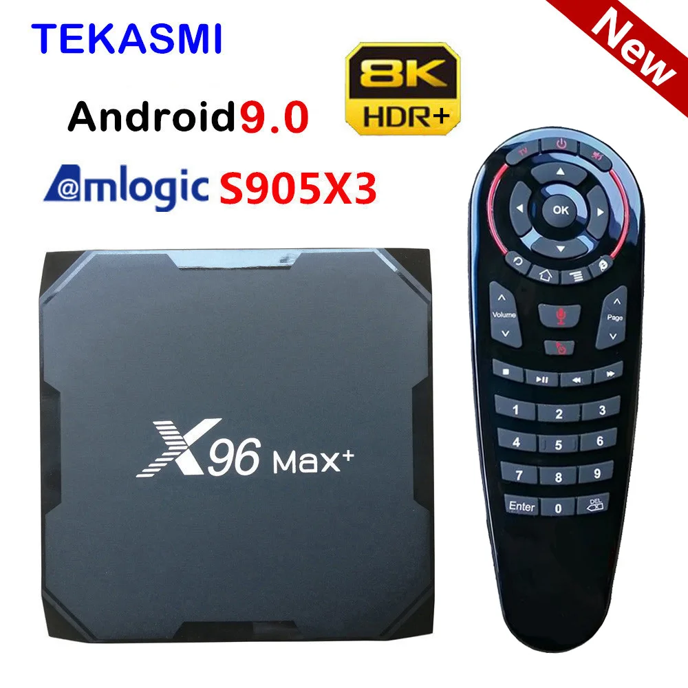2020 TEKASMI Android 9 0 ТВ коробка 4 Гб 64 оперативной памяти 32 встроенной 8K Amlogic S905X3 X96 Max Plus 2