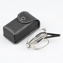 Мужские и женские портативные складные очки для чтения с Чехол светильник из металлического сплава складные очки для пресбиопии+ 75+ 125+ 175+ 225+ 275