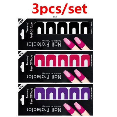 Color 3 1/2/3/5 шт U-shape форме, благодаря чему создается ощущение невесомости с форма ногтей влагозащищенная ногтей протектор Руководство Стикеры Маникюрный Инструмент живопись лак для ногтей Стикеры чехол на палец - Цвет: Color 3