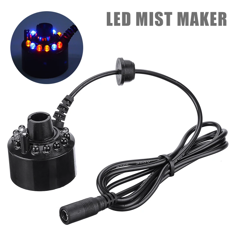 12 LED Ultrasonic Mist Maker Garden Water Aquarium Fogger Sprayers For Fish Tank Fountain Atomizer Humidifier Mist Tools UK Plug-0