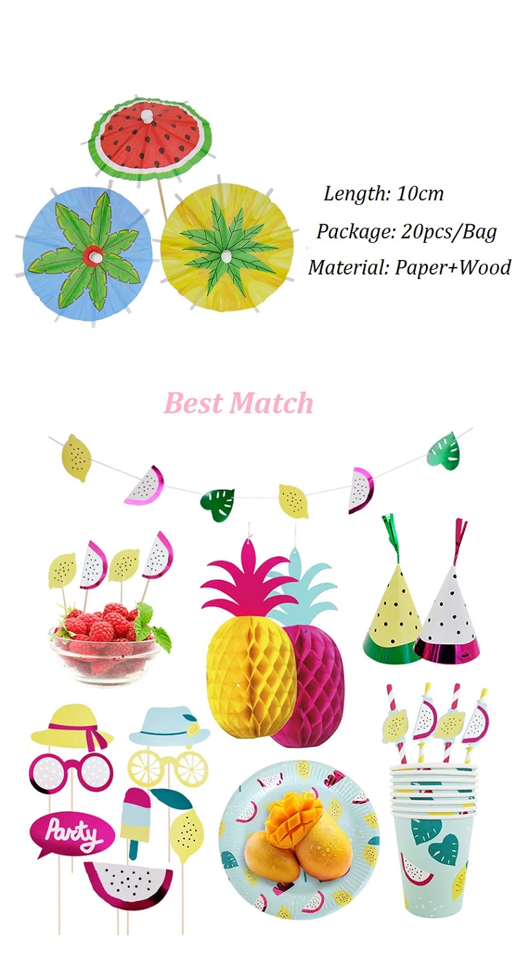 100Pcs Mixed Color Mini Umbrellas Parasol Snack Cocktail Party Pick Decoration Bar accessory Wooden Handle Small