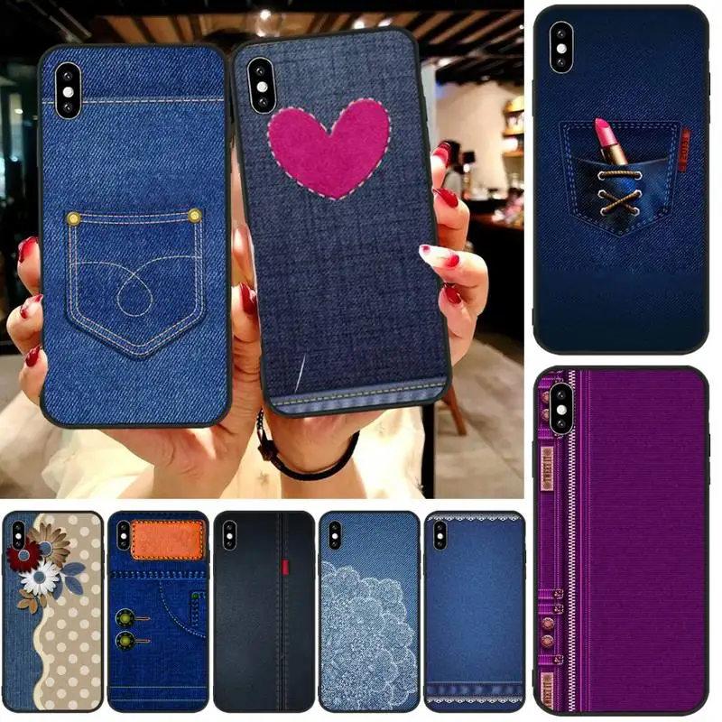 ByLoving Jeans карманный черный мягкий чехол для телефона из ТПУ iphone6 6s plus 7 8 X XR XS MAX 11 Pro