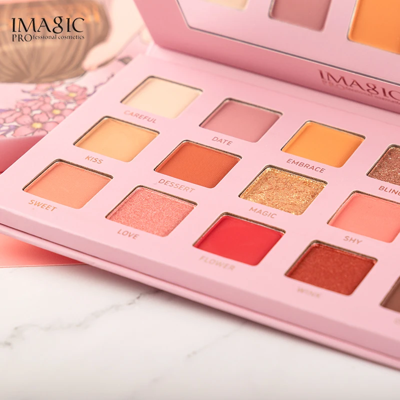 Тени для век imagic Palette Matte Shimmer 15 цветов Высокая пигментная блестящая пудра матовая палитра De Maquiagem для женской косметики