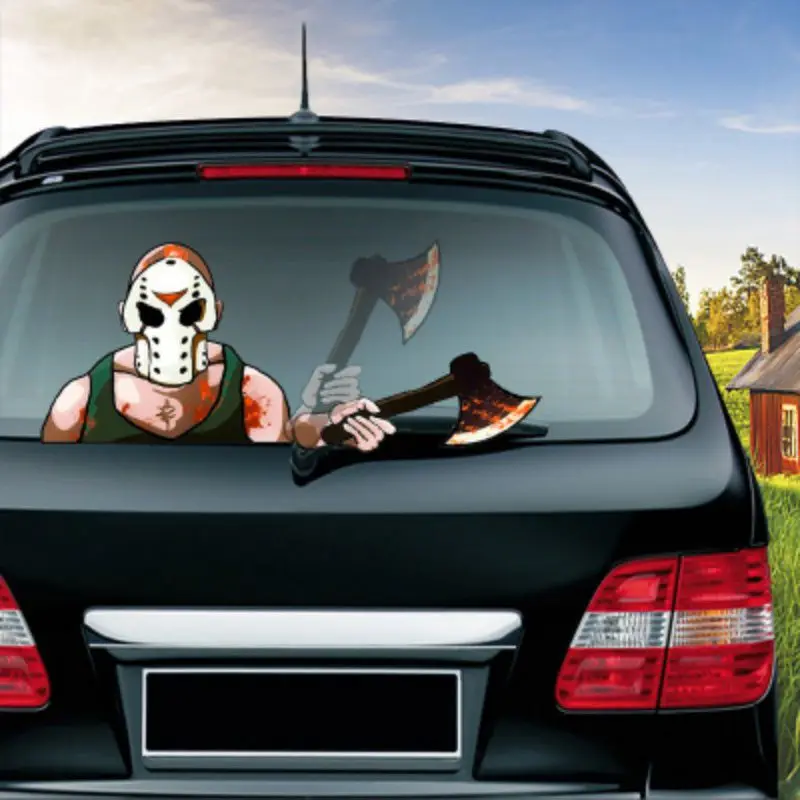 Hot Halloween Decor Car Rear Window Wiper Sticker Horror Waving Wiper Decals For Car Styling Rear Windshield Wiper Car Stickers - Название цвета: 2
