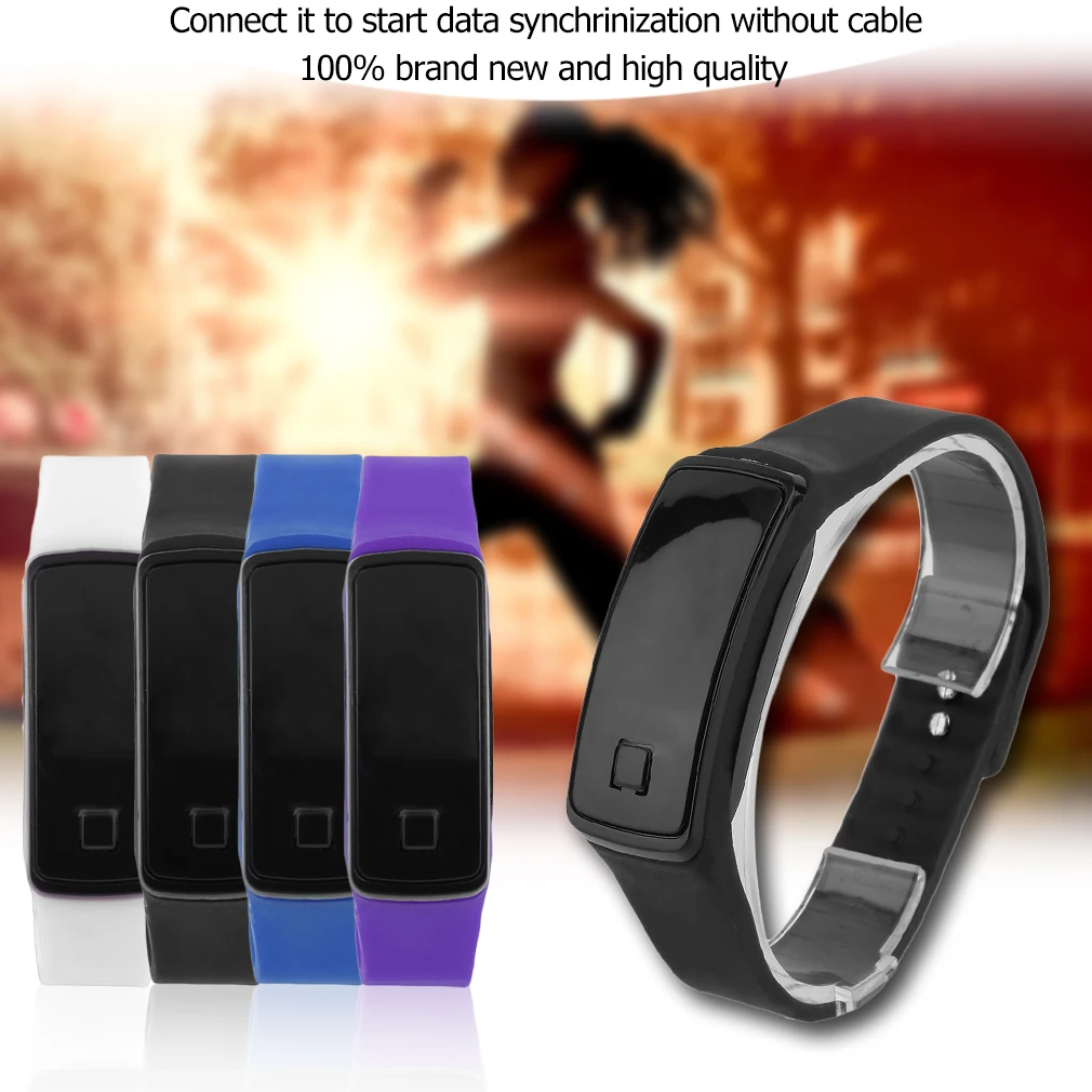 Korean Style Fashionable Men Women Lovers LED Touch Screen Digital Smart Watch TPU Sport Data Time Display Watch