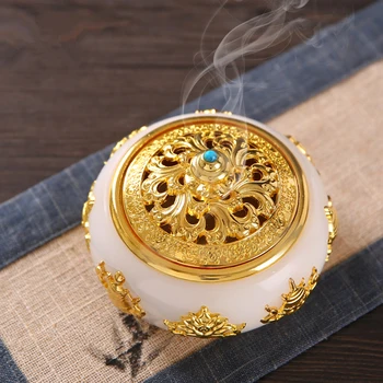 

Eight Auspicious Sandalwood Burner Imitation Jade Aroma Burner Home Tea Room Decoration Car Ornaments Coil Incense Burner
