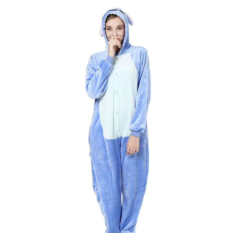 Кингуруми комплекты пижам с животными для взрослых, зимняя фланелевая одежда для сна с героями мультфильмов, пижамы с единорогом, пижамы с единорогом и пандой - Цвет: as picture