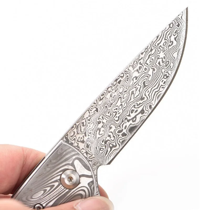 KESIWO folding knife damascus blade EDC camping survival pocket tactical knives hunting wood handle outdoor rescue fishing tools