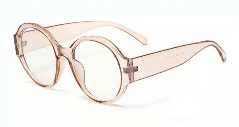 Peekaboo анти синие компьютерные очки женские прозрачные ретро толстые рамки большие круглые оправы очки для мужчин черные - Цвет оправы: light brown frame