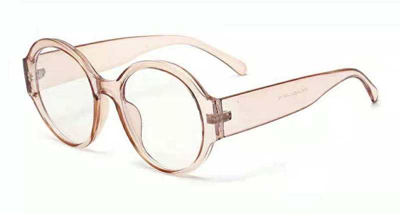 light brown frame Peekaboo анти синие компьютерные очки женские прозрачные ретро толстые рамки большие круглые оправы очки для мужчин черные - Цвет оправы: light brown frame