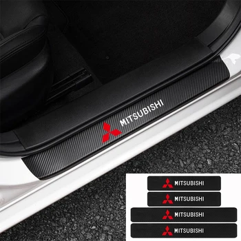 

4PCS/Set Car Door Threshold Cover Stickers For Mitsubishi Lancer 10 3 9 EX Outlander 3 ASX L200 Competition Accessories