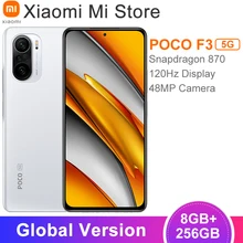 Global Version POCO F3 5G Cellphone 8GB 256GB Snapdragon 870 Octa Core 6.67" 120Hz E4 AMOLED Display 48MP 4520mAh Battery NFC