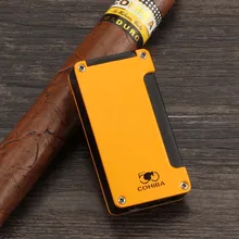 COHIBA газовая зажигалка, наполненная Бутаном 1 факел зажигалки металлическая наружная Роскошная Зажигалка Ветрозащитная Классическая сигарета аксессуар