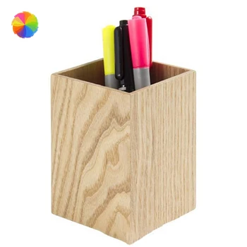

New Walnut Veneer MDF Wood Pen Holder Makeup Brushes Tools Cup Holder Case Office Desktop Storage Case 10*7*7cmCY