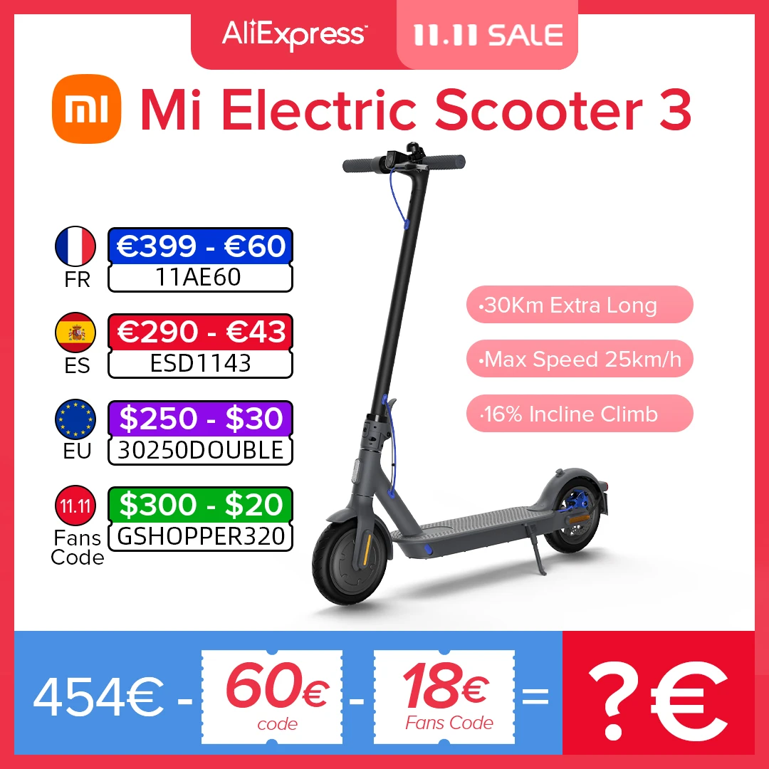 [World premiere] xiaomi mi scooter elétrico 3 inteligente e-scooter 30km distância 7650mah bateria mijia adulte bicicleta dobrar skate