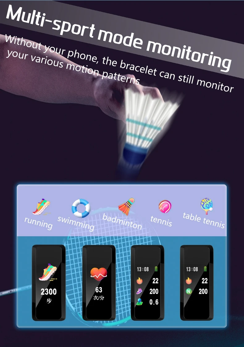 Умный Браслет B61, Bluetooth, измеритель артериального давления, пульса, фитнес-трекер, водонепроницаемый, спортивный, для iOS, Android, умные часы