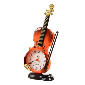 

Vintage Unique Violins Ancient Alarm Clock Home Electronics Watch Decor Handmade Table Clock