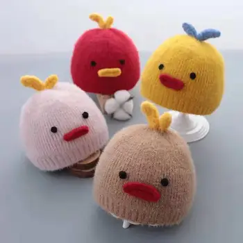 

Baby hat Fall and winter baby ear protector wool hat Korean Version cute plush children's warm knitted hat