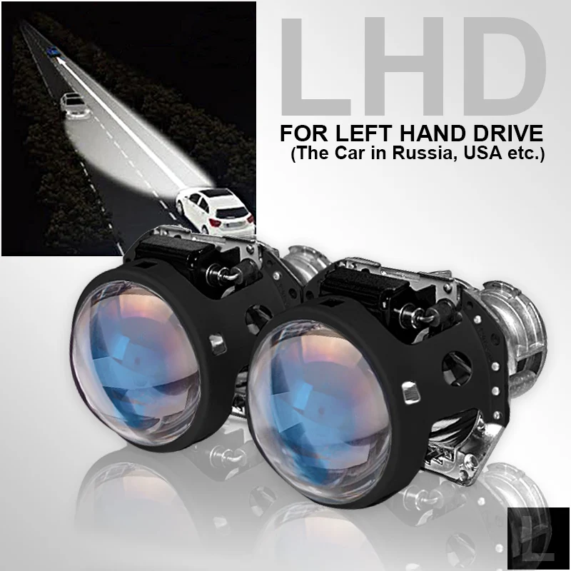 Пара 3," Hella 5 синяя пленка Биксеноновые линзы для проектора авто фары для модернизации хорошего ближнего света D1S D2S D3S D4S HID лампы - Цвет: LHD