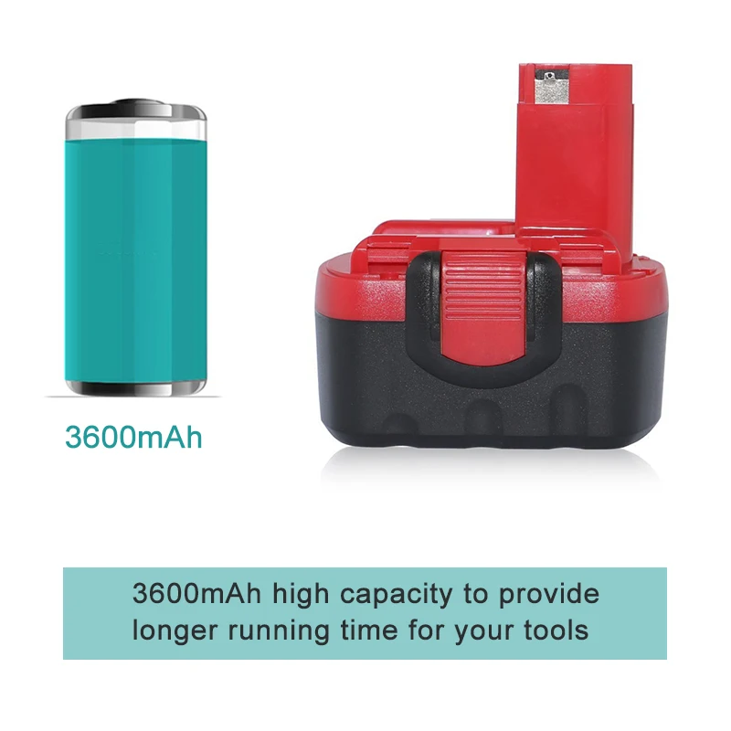 2Pack 14.4V 3600mAh Ni-MH Drill Battery for Bosch BAT038 BAT040 BAT041  BAT140 PSR 14.4 GST 14.4v PSR 14.4-2