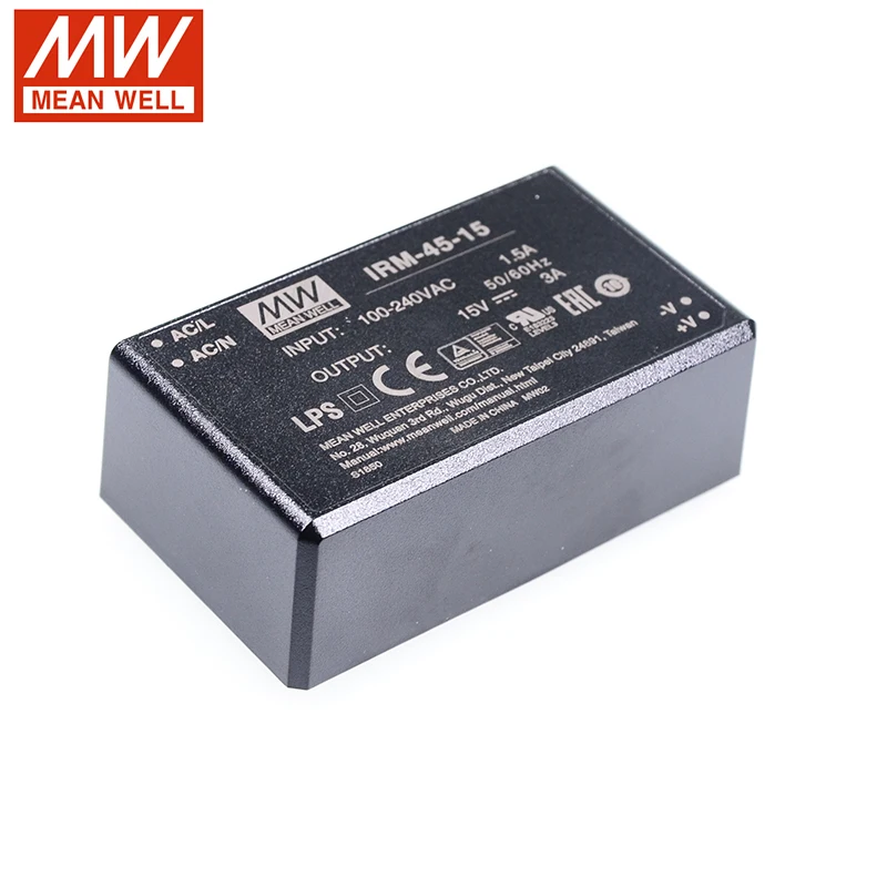 MEAN WELL IRM-45-15 45W PCB сборный инкапсулированный силовой модуль 110 V/220 V AC до 15V DC 3A 45W Meanwell тип модуля питания