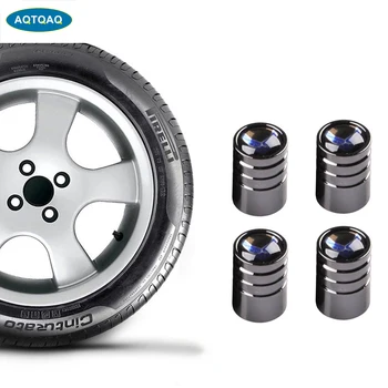 

AQTQAQ US Air Force Bike Motorcycle Car Tire Valve Stem Caps for Car styling Decoration 4Pcs/Box Black Silver