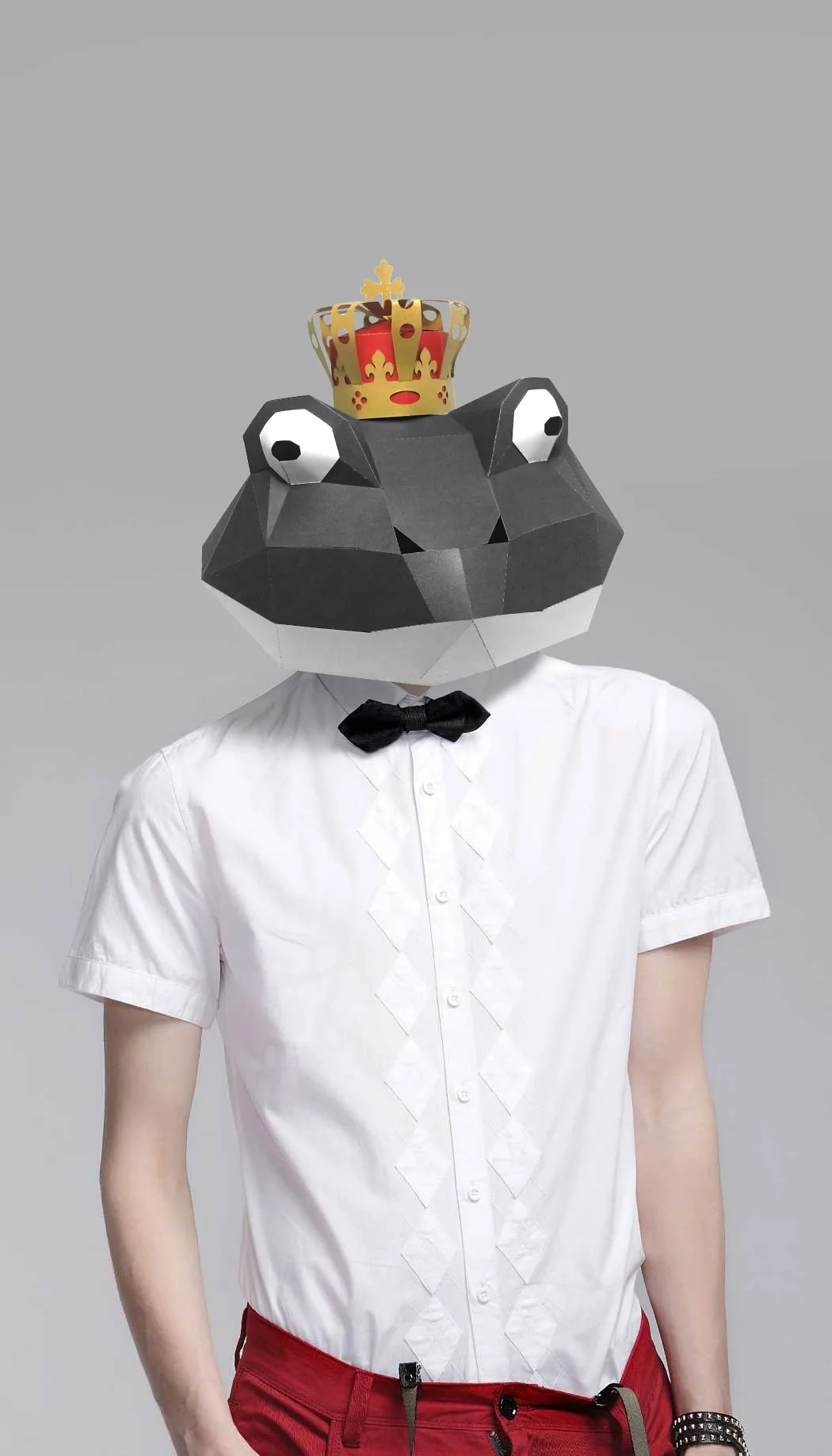 Paper Mask 3d Frog Prince Costume Cosplay DIY Paper Craft Model Mask Christmas Halloween Prom Party Gift