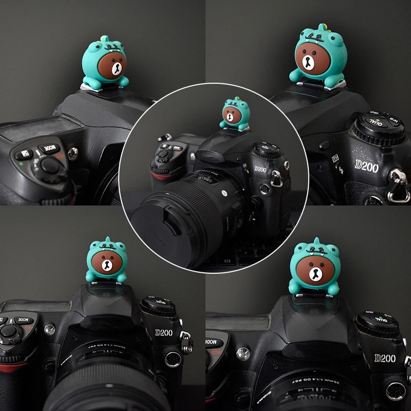 Универсальная шапочка из крокодиловой кожи с рисунком медвежонка для Canon Nikon Sony