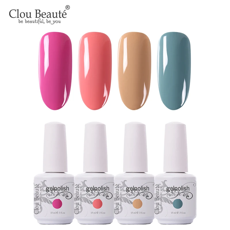 Clou Beaute 4 шт./лот 15 мл УФ-гель для ногтей УФ светодиодный гель лак для ногтей Гибридный Лаки гель лак для ногтей маникюр гель лак - Цвет: ZH27