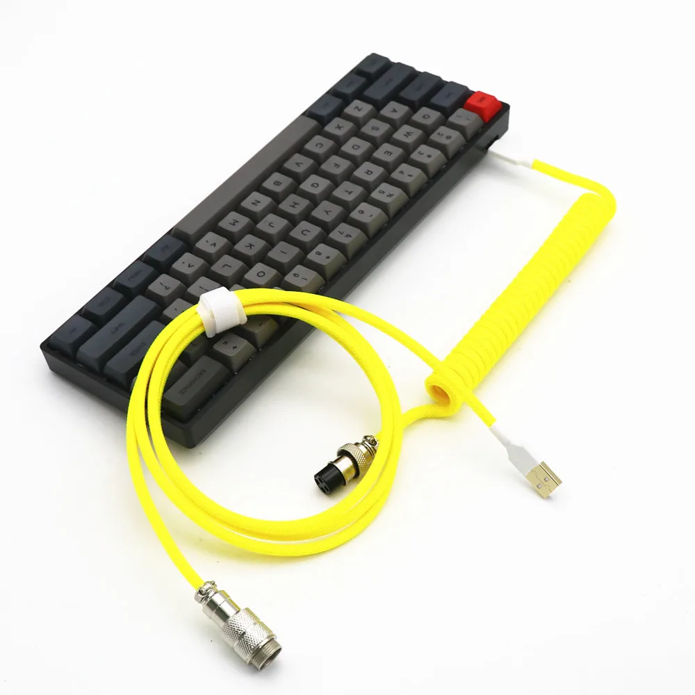 espiral mais espessa od teclado da bobina usb tipo enrolada cabo elástico forma dupla manga mini micro cabo de aviador