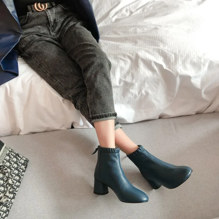 

Tanariya New Arrival Shoes woman Boots women Women's leather boots with thick heel and zipper for autumn/winter 2020