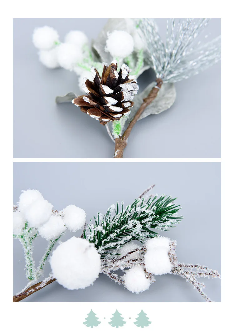 10 шт. белый стекающийся фруктовый черенок искусственный снег сосновый конус ветка домашний орнамент фестивали Рождественская елка Декор вечерние принадлежности