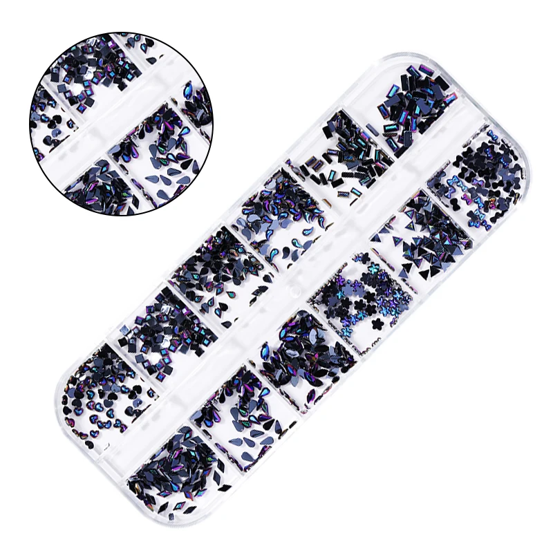 Pattern-19 AB цветные Кристаллы Стразы для ногтей Акриловые водяные капли для ногтей запонки-бисер плоская задняя блестящая 3d-украшения для ногтей советы из серии «сделай сам» - Цвет: Pattern-19