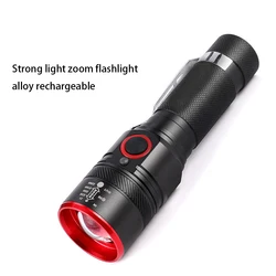 T6 LED Portable Flashlight Torch Micro USB Rechageable Port Lantern Headbank 4 Lighting Modes Zoomable Hiking outdoor Lighting