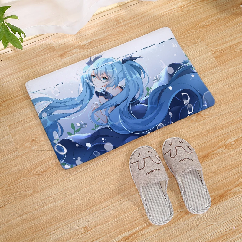 16 Hatsune Miku Коврик для двери с принтом, коврик для кухни, коврик для двери, коврик для ванной комнаты, нескользящий напольный коврик - Цвет: 16