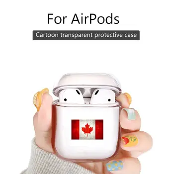 

Clear Earphone Charging Box Cover Bag For Apple AirPods 1/2 Protective Case Personality Old Canada Day Flag Reflective