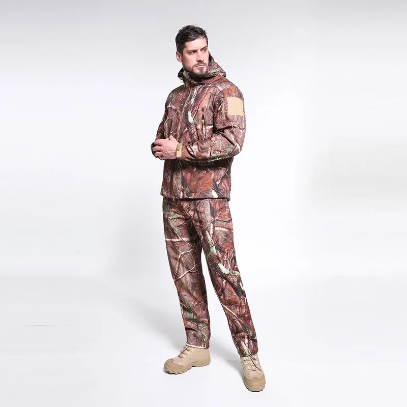 Shark Skin Soft Shell V5 Military Tactical Jacket Men Waterproof Windproof Soft Shell Windbreaker Camouflage Army Coats SA-8