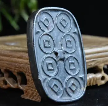 

Hongshan culture archaize black iron meteorite sculpture coin statue