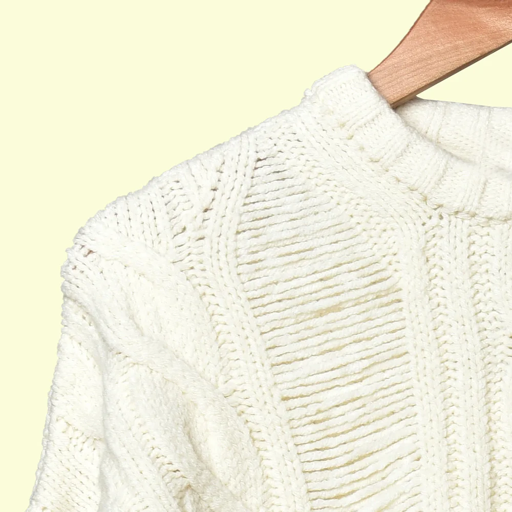 Новинка 2019, Зимний милый женский короткий свитер с круглым вырезом, пуловер