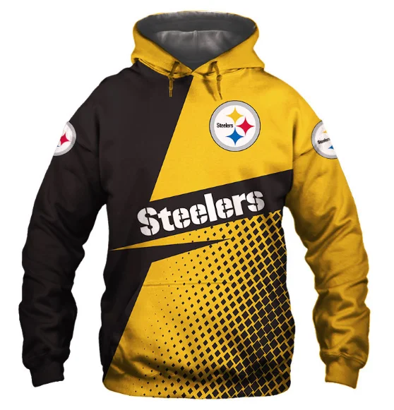 

New Usa Size Autumn Male Casual Hoodies Pittsburgh 3d Print Football Loose Sweatshirts Steelers Men Hip Hop Pullover
