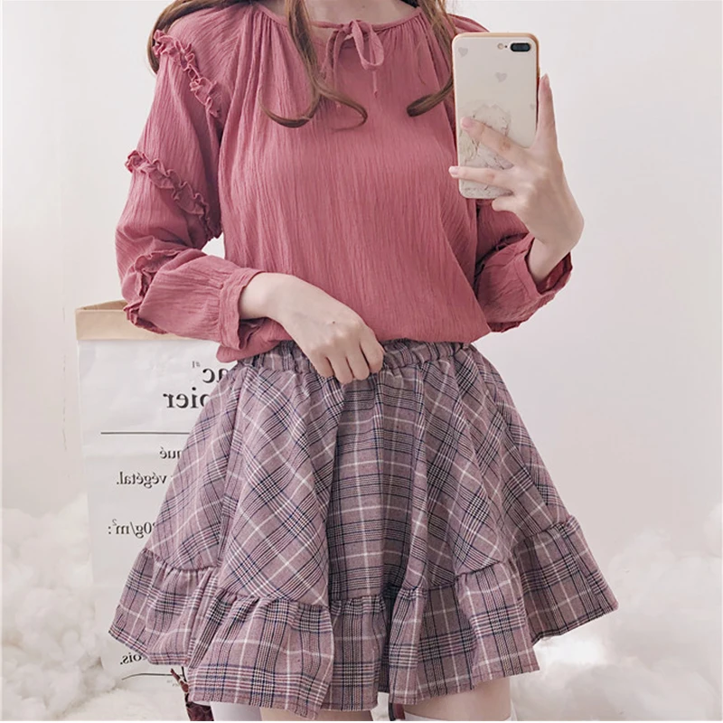 Новинка Весна 2019 японские мягкие юбки Kawaii для сестры Женская юбка в стиле