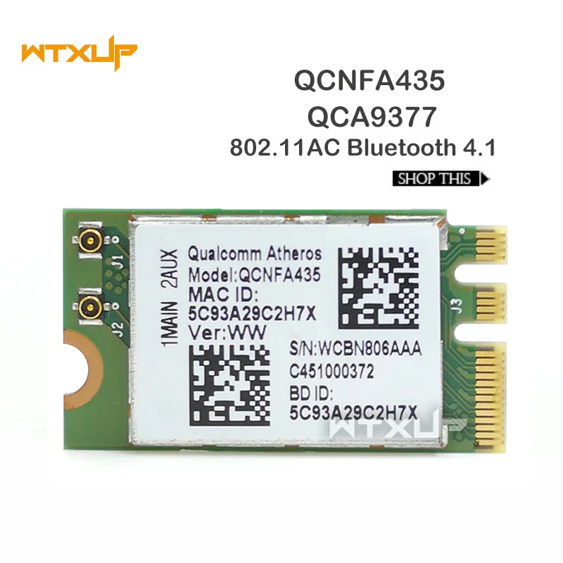 Placa adaptadora sem fio placa wi fi bluetooth 433 para qualcomm