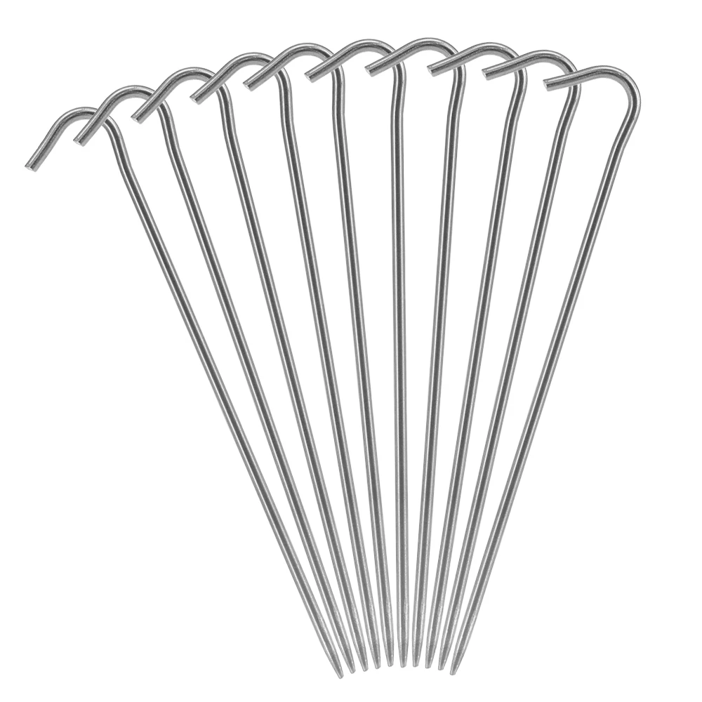

6pcs/10pcs Titanium Tent Pegs Titanium Tent Nails Outdoor Camping Stakes Bend Hook Diameter 3mm Stake Bend Camping Hiking